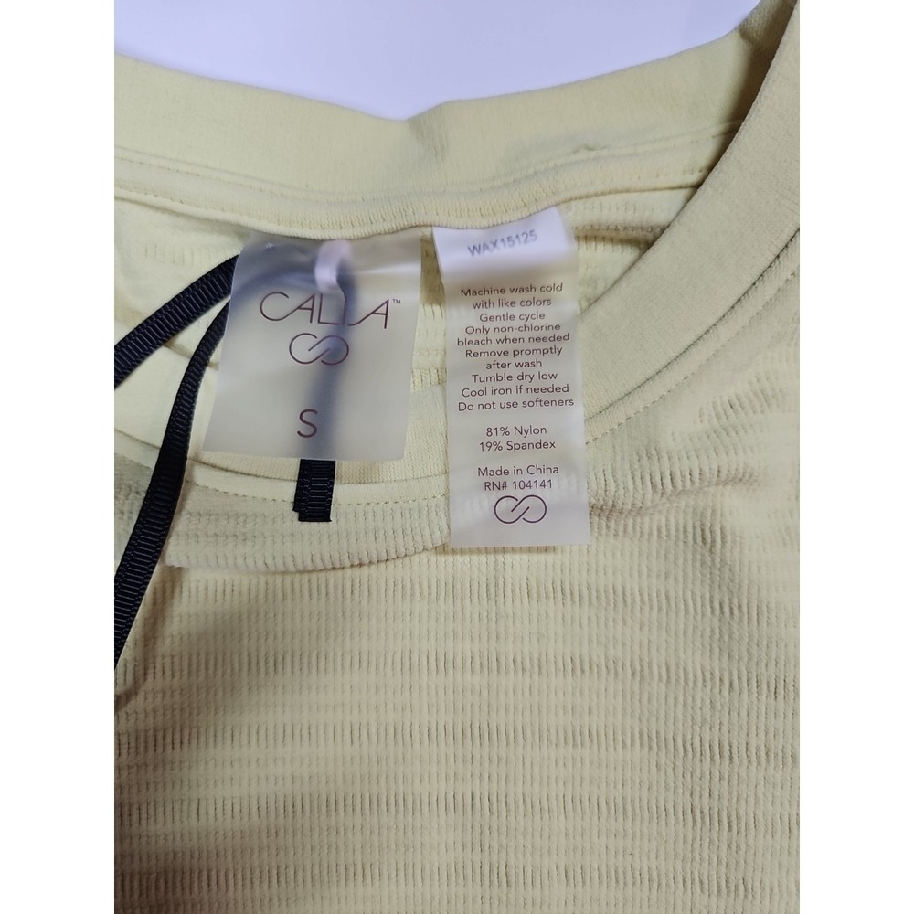Calia Womens Yellow Seamless Short Sleeve Focus Athletic Top Size Small NWT - Picture 8 of 10